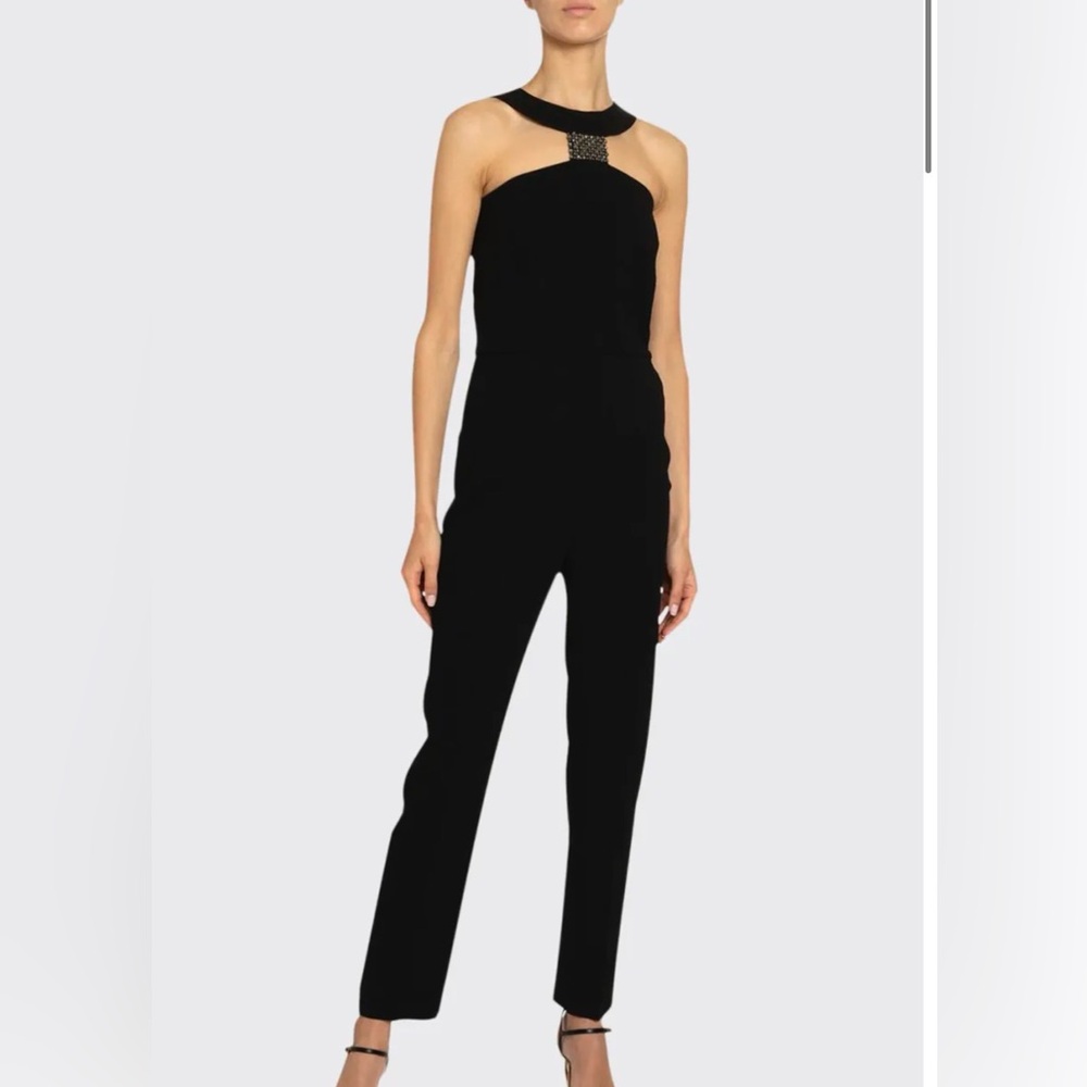 GIVENCHY
Crystal T-Neck Straight-Leg Jumpsuit